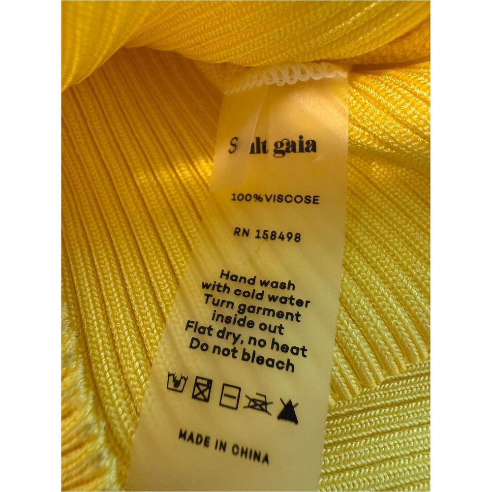 Cult Gaia Revolve Enzo Knit Cutout Midi Dress Tahdig Yellow Size S - Picture 8 of 9